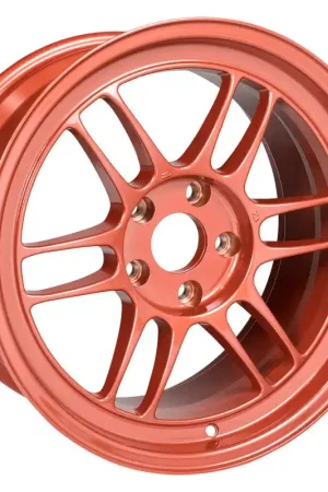 Certified Enkei RPF1 17x9 5x114.3 22mm Offset 73mm Bore Orange Wheel