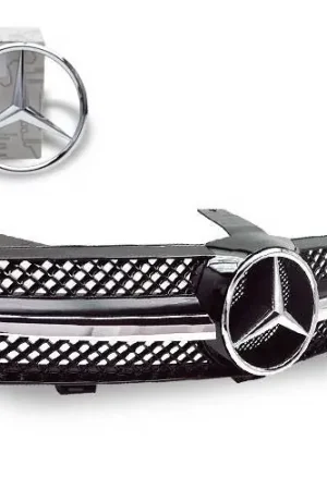 Secure Checkout Mercedes CLS 4CarOption Front Hood Grille - GRA-W2190608WSLN-BK