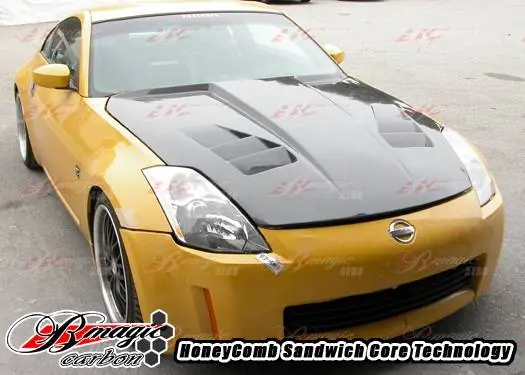 Nissan 350Z AIT Racing R1 Style Hood - N3502BMWEBCFH Genuine