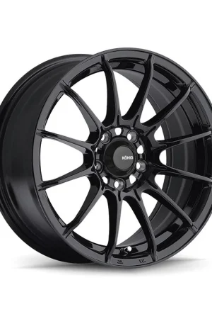 Konig Dial In Alloy Wheel 15x7 ET35 4x100 Gloss Black 73.1mm CB Fast Shipping