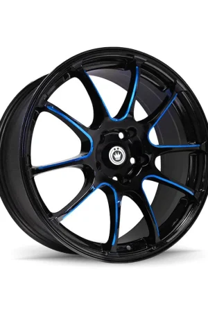Premium Konig Illusion Alloy Wheel 17x7 ET40 5x114.3 Gloss Black Blue Tinted C