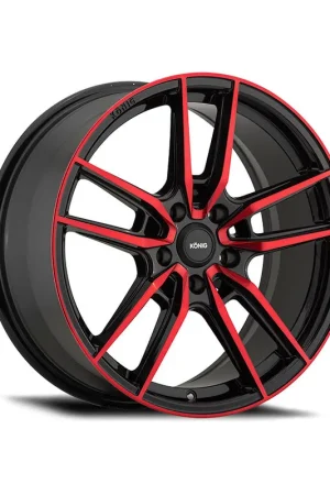 Konig Myth Alloy Wheel 17x8 ET43 5x114.3 Gloss Black With Red Tinted C Today Only
