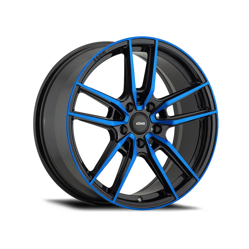 Konig Myth Alloy Wheel 18x8 ET43 5x112 Gloss Black With Blue Tinted Cl Hot Deal