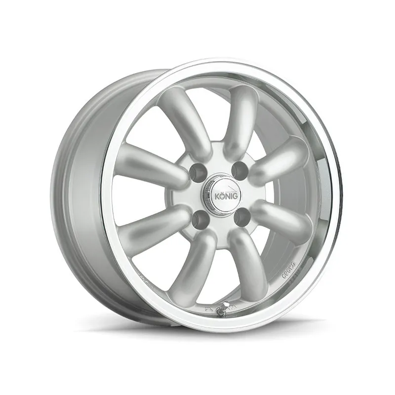 Factory Price Konig Rewind Alloy Wheel 15x7 ET20 4x110 Silver Machined Lip 73.1mm CB