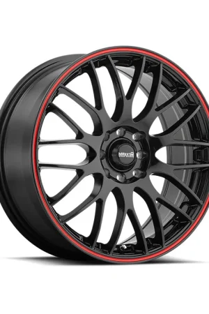 Special Offer Maxxim Maze Alloy Wheel 16x7 ET40 4x100, 4x114.3 Gloss Black Red Strip