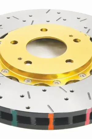 Fan Favorite DBA 03-05 Evo 8/9 Front Drilled & Slotted 5000 Series 2 Piece Rotor Assembled w/ Gold Hat