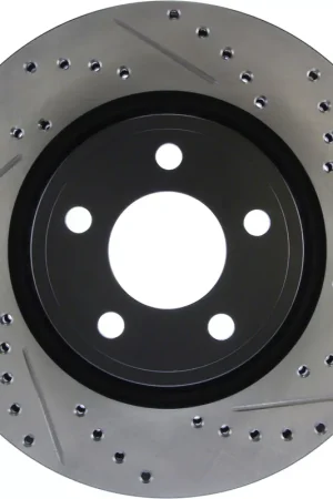 StopTech Sport Drilled and Slotted Rotor; Front Driver Side No Minimum Order
