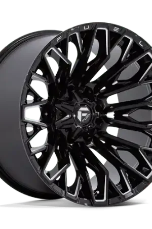 Fuel 1PC FC865 STRIKE 6X135/6X139.7 22x12 -44 GLOSS BLACK MILLED Worldwide Shipping