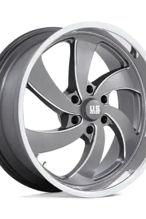 US Mag 1PC U133 DESPERADO 6X139.7 22X9 +25 ANTHRACITE MILLED DIAMOND CUT MILLED Exclusive