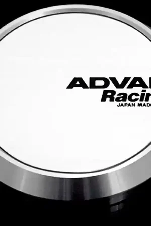 Advan 73mm Flat Centercap - White/Silver Alumite — PMD Premier Motoring Development Exclusive