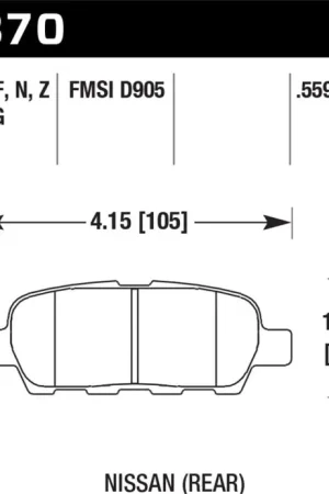 Hawk 03-07 350z / G35 / G35X w/o Brembo Performance Ceramic Street Rea — PMD Premier Motoring Development Original