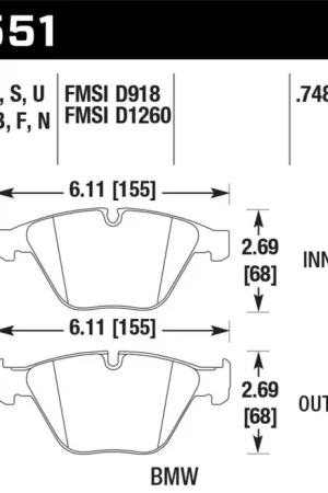 Editor’s Pick Hawk 07-09 BMW 335d/335i/335xi / 08-09 328i/M3 Blue 9012 Race Front Br — PMD Premier Motoring Development