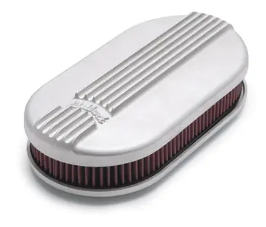 Edelbrock Air Cleaner Classic Series Oval Aluminum Top Cloth Element 17 5In X 9 35In X 3 9In Satin - 41159 Best Choice