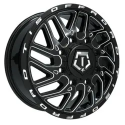 TIS 544BM Dually 8x165.1 20x8.25 +127 Gloss Black w/Milled Accents Bargain