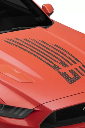 SEC10 Flag and Cross Hood Decal; Matte Black Sale