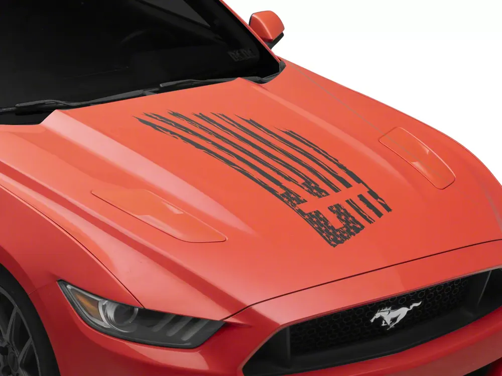 SEC10 Flag and Cross Hood Decal; Matte Black Sale