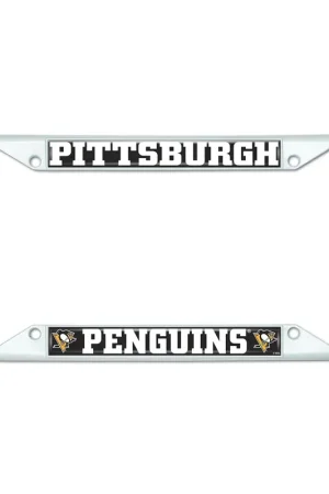 Weekend Sale License Plate Frame with Pittsburgh Penguins; White