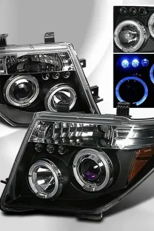 Nissan Pathfinder Custom Disco Black Halo Projector LED Headlights - LHP-PATH05JMB-TM Budget