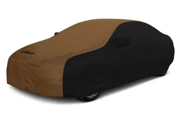 Coverking Stormproof Car Cover with Pocket for Rod-Style Roof Antenna; Black/Tan Modern