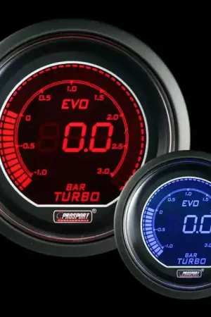Prosport 52mm EVO Metric Series Boost Gauge; BAR; Red/Blue New Release