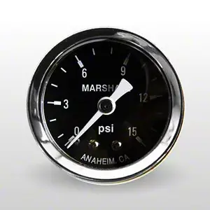 Markdown Marshall Instruments MC Black Marshall Logo Dial 1.50-Inch Dry Direct Mount Mechanical Gauge; 0-15 PSI