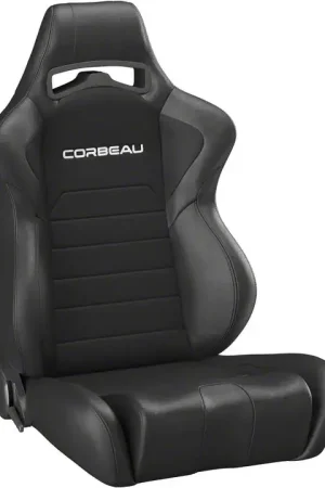 Buy Today Corbeau LG1 Racing Seats; Black Cloth; Pair