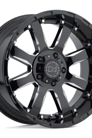 Free Returns Black Rhino SIERRA 5X139.7 20X10 -12 GLOSS BLACK W/ MILLED SPOKES