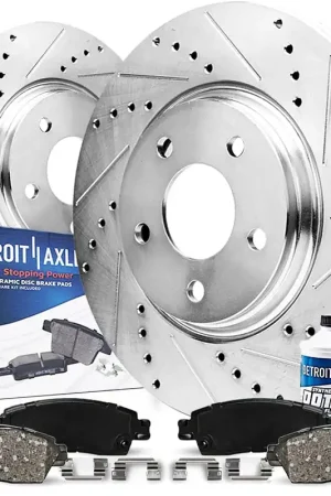 Place Order 6pc Rear Drilled Slotted Rotors and Ceramic Brake Pads Kit