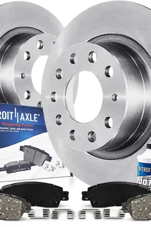 Crafted 6pc Rear Disc Rotors and Ceramic Brake Pads Kit