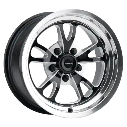 Must Have Vision American-Muscle 149 Patriot 5x114.3 17x8+0 Gloss Black Milled Spoke Polished Lip