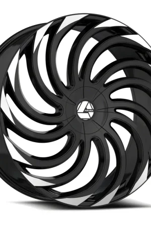 Azara AZA-534 Gloss Black and Machined Wheel; Rear Only; 24x9; 32mm Offset Genuine