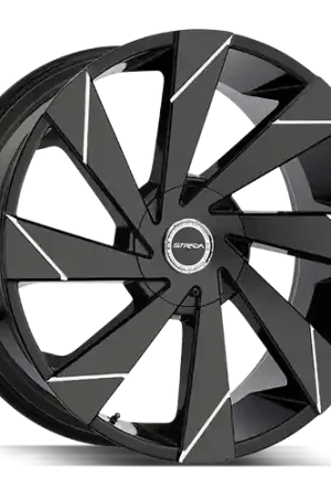 Hot Deal Strada Moto 5x108/5x114.3 22x9 +40 Gloss Black Milled Line
