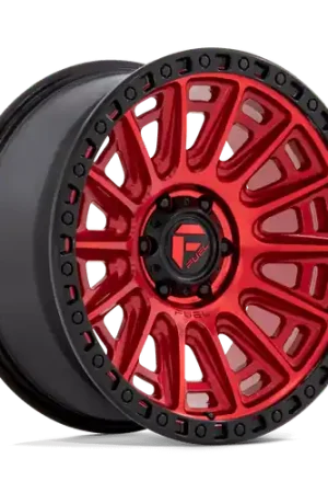 Time-Limited Fuel 1PC D834 CYCLE 6X139.7 20X9 +1 CANDY RED WITH BLACK RING