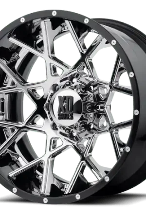 XD XD203 CHOPSTIX 8X170 22X12 -44 CHROME CENTER GLOSS BLACK MILLED LIP Low Price