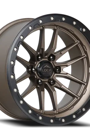 Modern Lock Offroad Krawler Wheel 18x9 5x127 Matte Bronze w/ Matte Black Ring -12mm - FREE T-SHIRT INCLUDED!