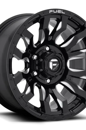 Fuel D673 Blitz Wheel 20x9 6x139.7 Gloss Black Milled 1mm - FREE T-SHIRT INCLUDED! Same Day Shipping