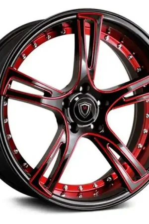Marquee M3247 Wheel 20x9 5x112 Black & Red 35mm - FREE T-SHIRT INCLUDED! Last Chance