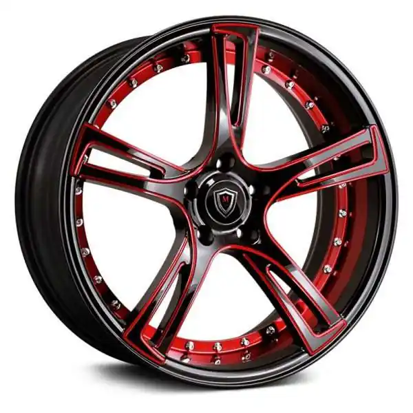 Marquee M3247 Wheel 20x9 5x112 Black & Red 35mm - FREE T-SHIRT INCLUDED! Last Chance