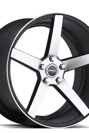 Strada S35 Perfetto Wheel 18x8 5x100 Gloss Black Machined 40mm - FREE T-SHIRT INCLUDED! Fan Favorite