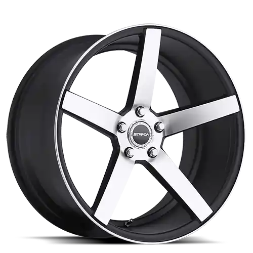 Strada S35 Perfetto Wheel 18x8 5x100 Gloss Black Machined 40mm - FREE T-SHIRT INCLUDED! Fan Favorite