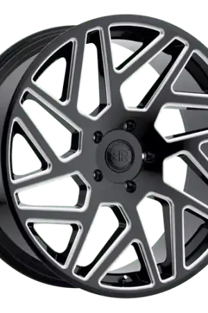 New Release Black Rhino CYCLONE 5X139.7 22X9.5 +20 GLOSS BLACK W/ MILLED SPOKES