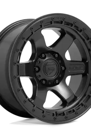 Fuel 1PC D750 BLOCK 6X139.7 18X9 -12 MATTE BLACK WITH BLACK RING Original