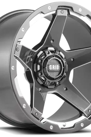 Grid Gd04 Wheel 17x9 5x127 & 5x139.7 Gloss Graphite Milled -12mm Seasonal Sale