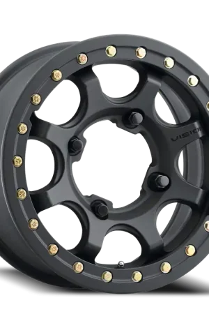 Handmade Vision Flow 351 Atv Utv Wheel 15x6 4x136 Satin Black 51mm