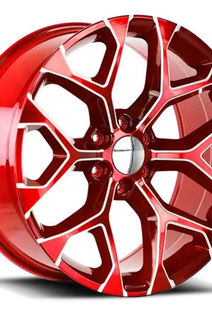 Viral Strada Oe Replica R176 Snowflake Wheel 26x10 6x139.7 Milled Candy Red 31mm - MINIMUM PURCHASE OF 4 WHEELS