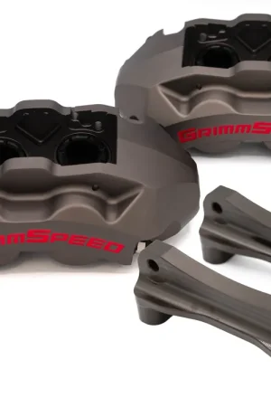 Order Now GrimmSpeed 4-Piston Brake Caliper Kit (340mm Rotor) - Gunmetal Gray - 2022-2025 Subaru WRX (VB)