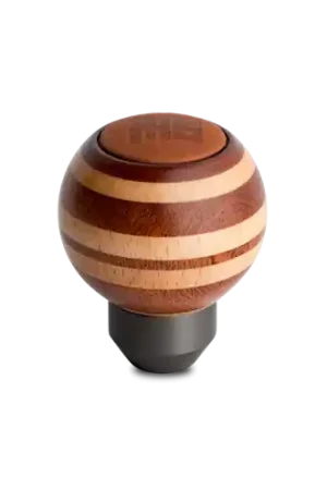 Momo Targa Heritage Shift Knob - Round Wood, Layered Mahogany and Beechwood, Leather Insert Top Reduced Price