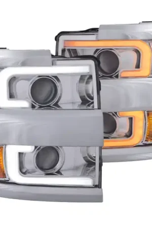 ANZO Projector Headlights 15-17 Chevrolet Silverado 2500HD / 3500HD Chrome w/ Chrome Rim Affordable