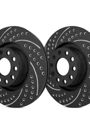 SP Performance Rear Vented 8 Lug Double Drilled and Slotted Black ZRC Brake Rotors PLA S54-136-BP Weekend Sale
