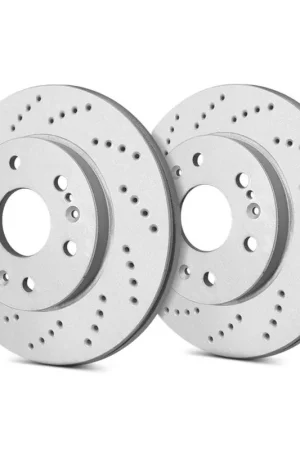 SP Performance Front Vented 8 Lug Cross Drilled Gray ZRC Brake Rotors PLA C55-056 Express Delivery